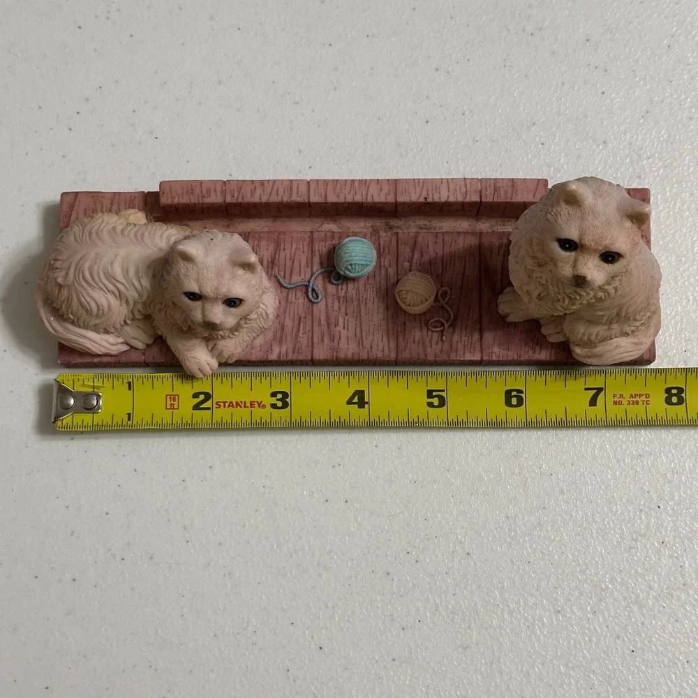 Continental Creations Yellow Persian Cat Resin‎ Photo Frame Holder Kitschy VTG